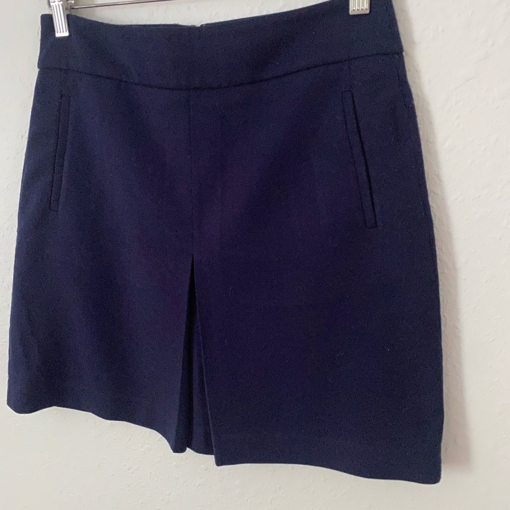 Ann Taylor Loft petite navy blue a-line skirt size 4 - Picture 2 of 4